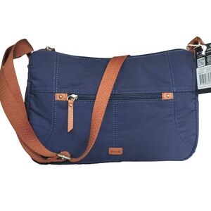 The SakNavy Blue and Tan Crossbody Bag